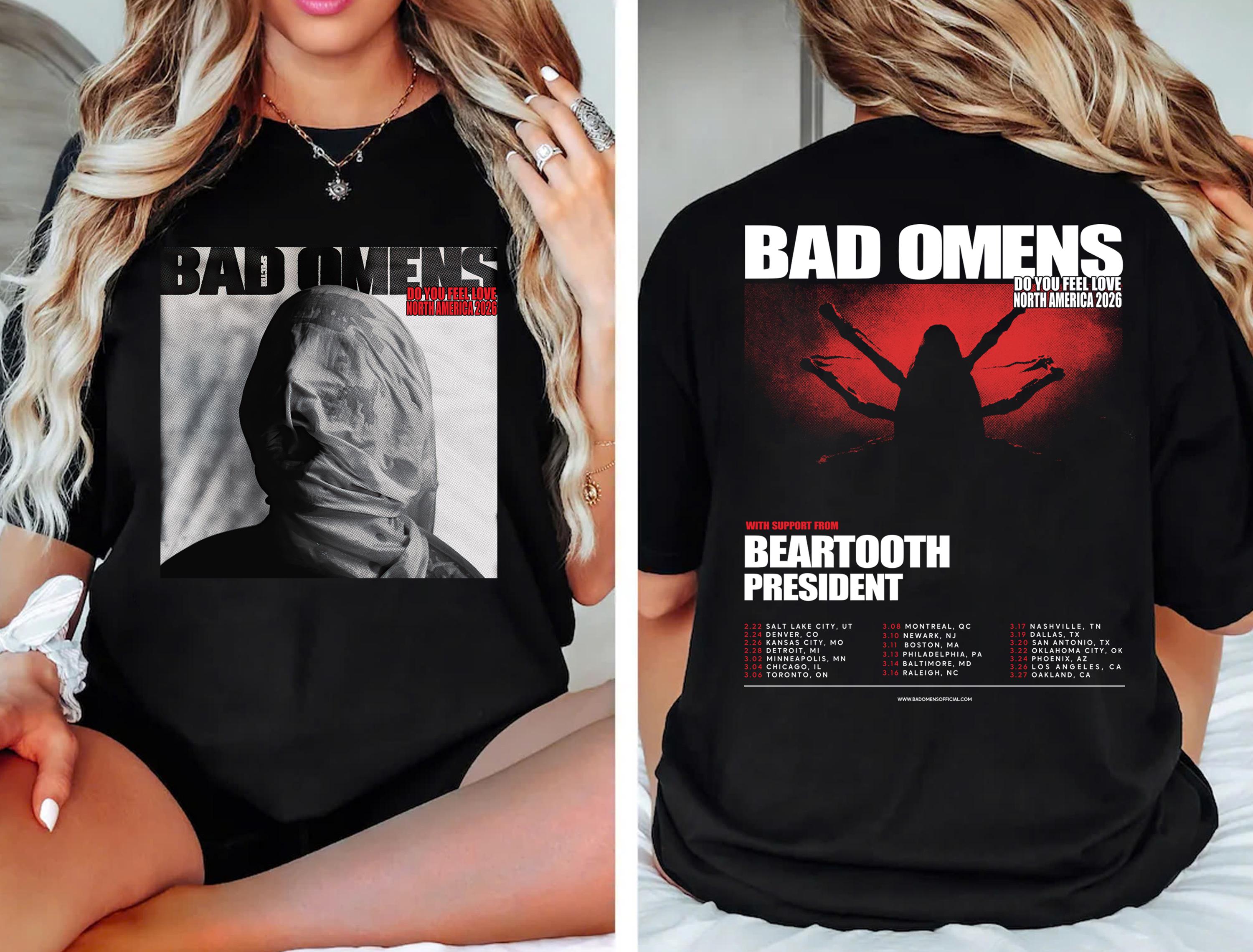 Discover Bad Omens Do You Feel Love Ghost Double Sided Shirt, Noah Sebastian Bad Omen Album Tee, Gothic Rock Band, Music Shirt