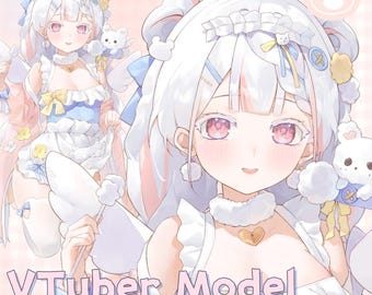 Live2D VTuber Model | Good Night Girl | 10+toggles | Stream Screens