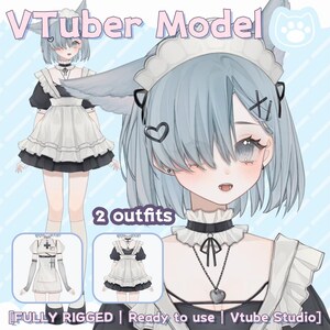 Live2D VTuber Model | Blue Kitten | VTube Studio Ready