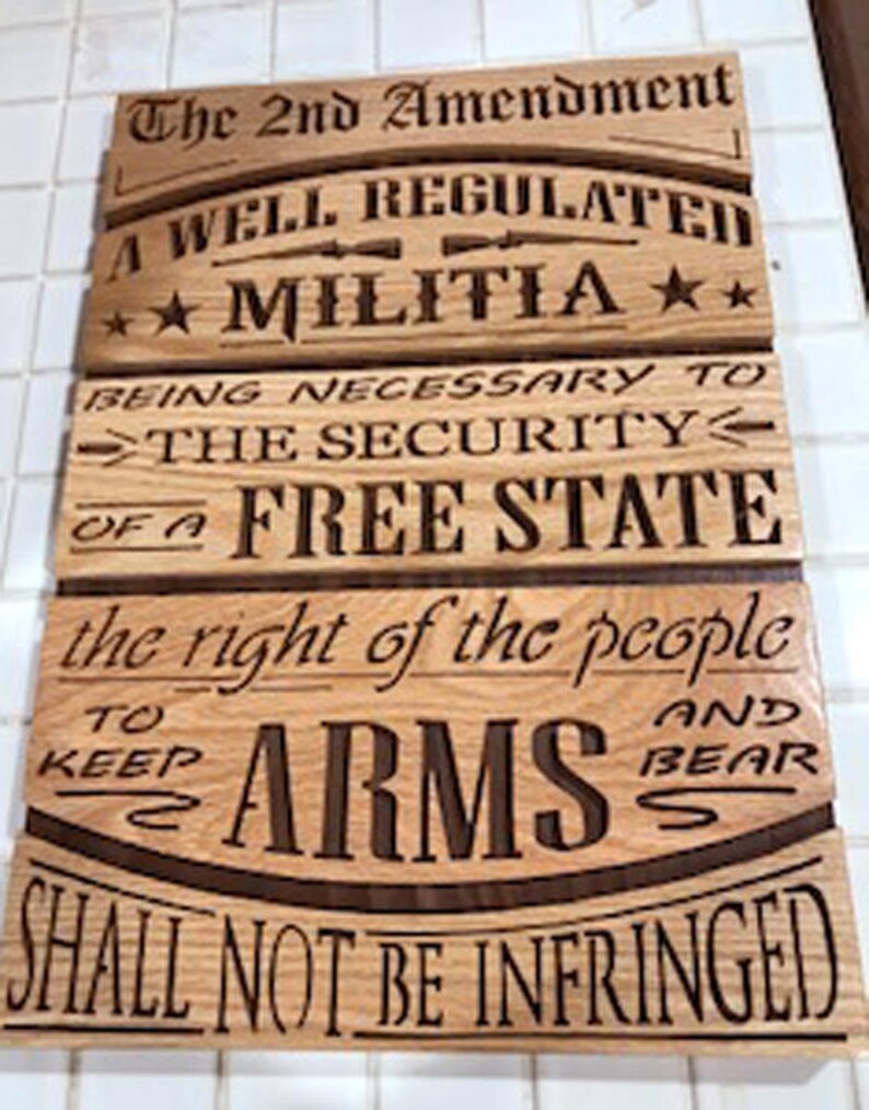 Second Amendment Plaque Constitution Gun Rights 2nd Etsy