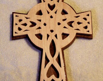 Celtic Cross - Handmade Cross - Fretwork Cross - Irish Cross