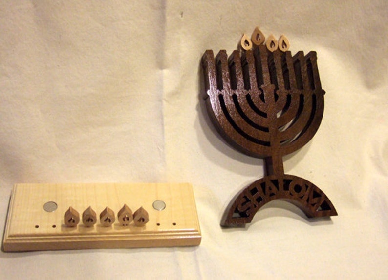 Hanukkah Menorah in Wood Etsy