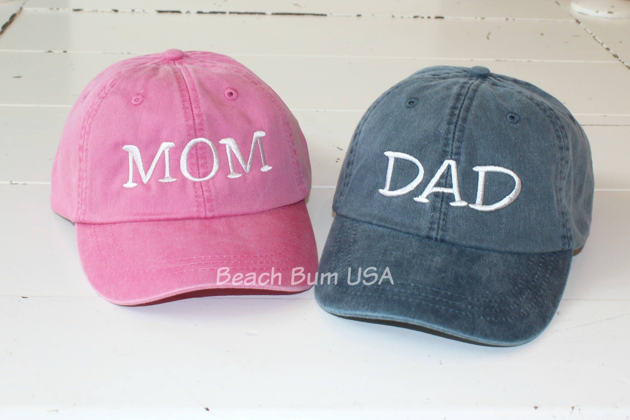 MOM and DAD Hats Set of 2 Adams Caps Pregnancy Announcement Etsy