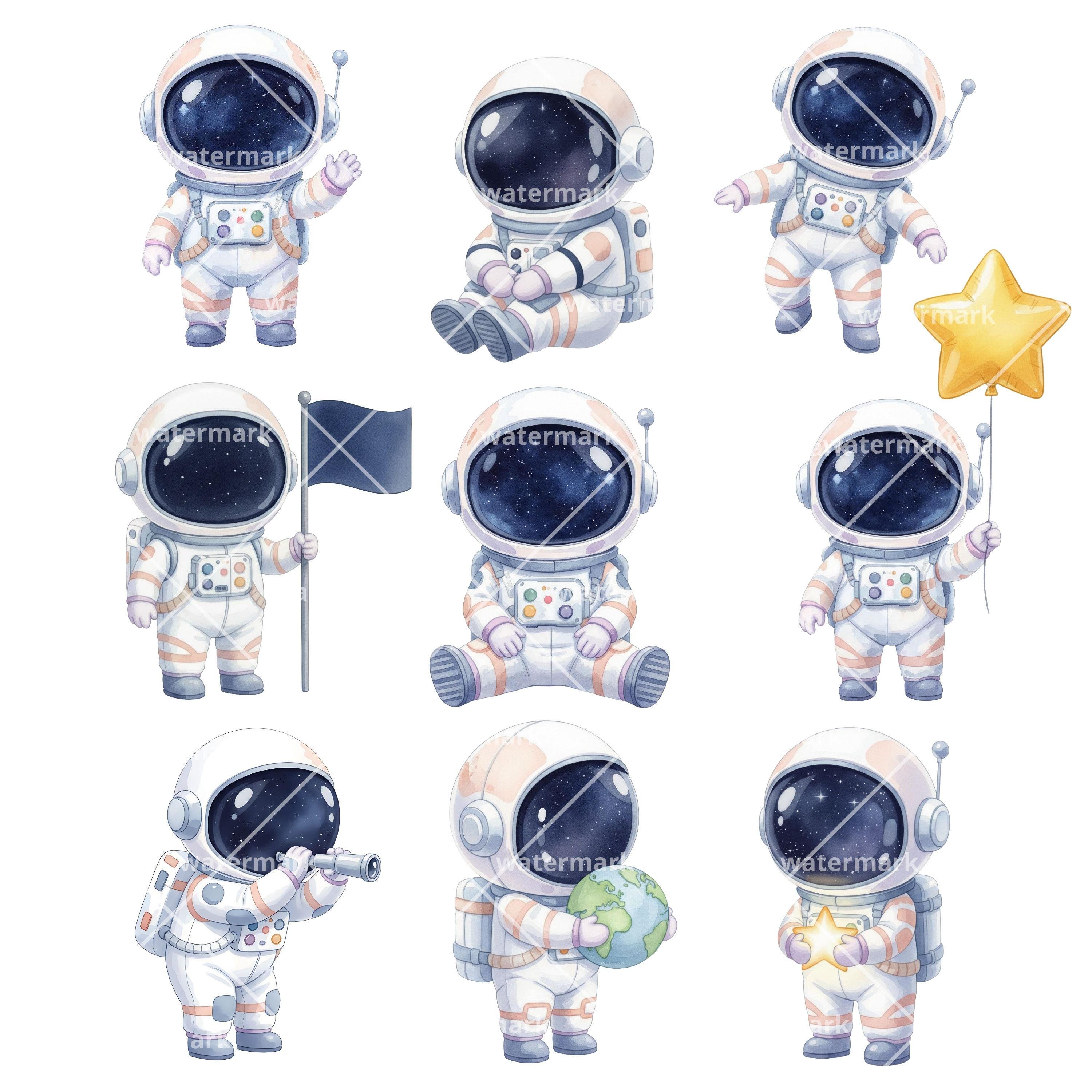 Watercolor Space Clipart PNG Bundle Astronaut Planets Stars Universe ...