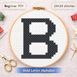 Vetgedrukte letter B – kruissteekpatroon | Alfabet pdf