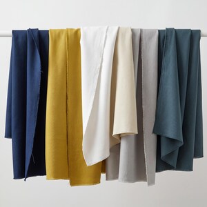 Structured Cotton Linen Fabric by the Yard, 220gsm, 54" Wide, for Pants, Aprons and Light Jackets