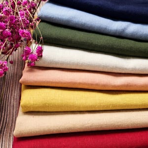 Structured Textured Cotton Linen Fabric by the Yard, 200gsm, 54" Wide, for Skirts, Pants and Handmade Apparel