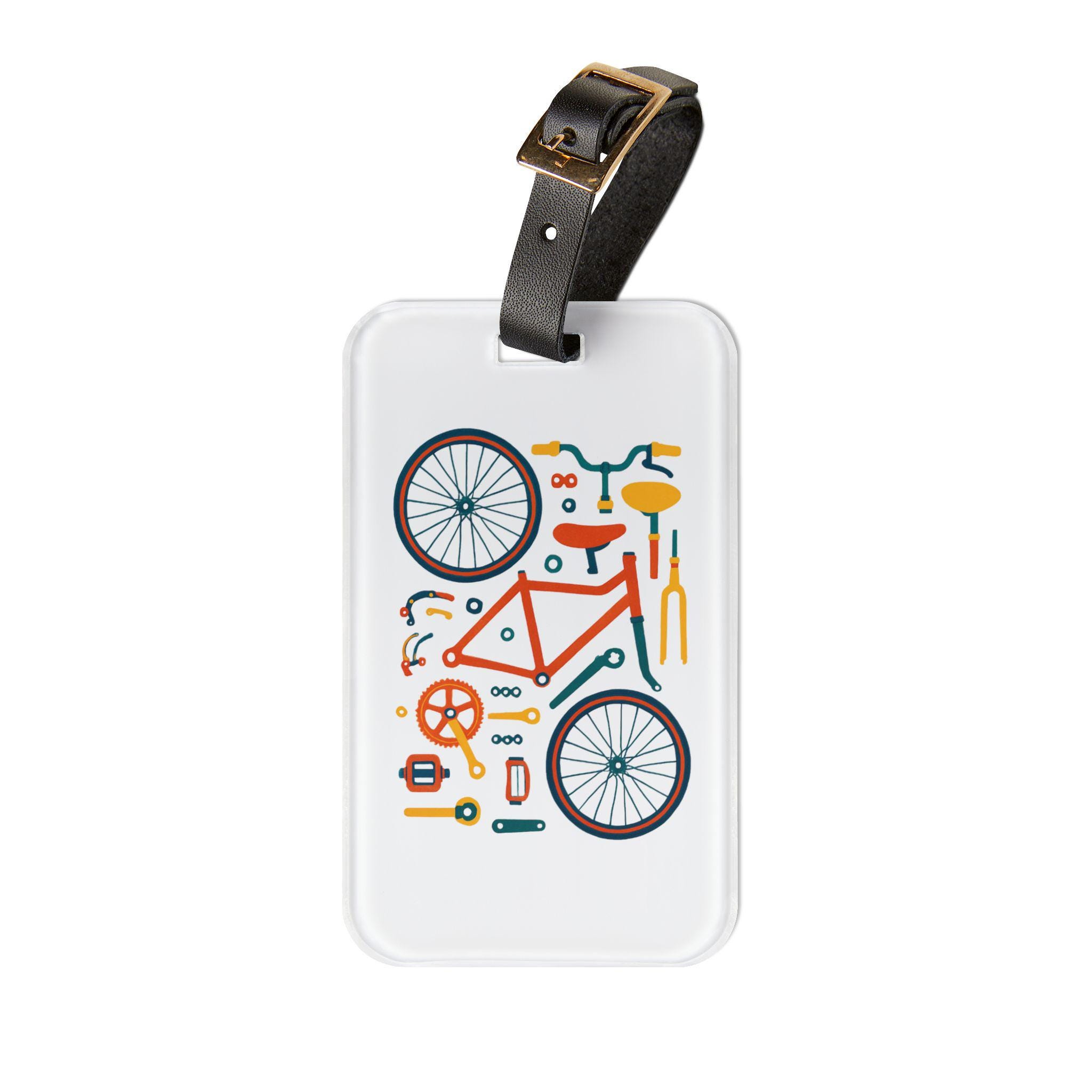Bicycle Parts Luggage Tag - Cycling Gear Travel Tag, Bike 