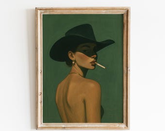 Póster de Cowgirl Shadow – Arte mural de Western Femme con un toque atrevido