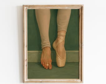 Ballet Pointe and Bare Foot Minimalist Dance Art Print