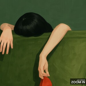 Mulher com salto vermelho – Impressão de arte minimalista de femme fatale para parede imagem 5