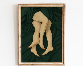 Intertwined – Intimate Lesbian Couple Legs Art, Sensual Feminine Poster