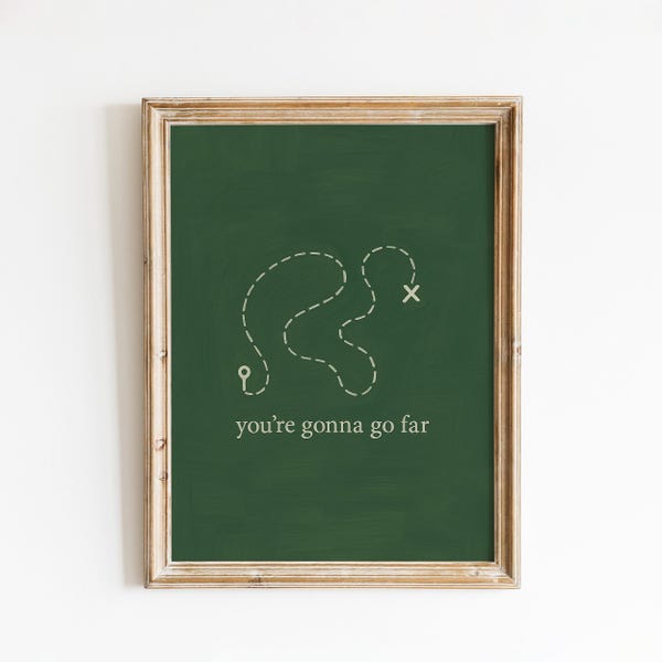 You’re Gonna Go Far Lyric Poster – Vintage Treasure Map Wall Art