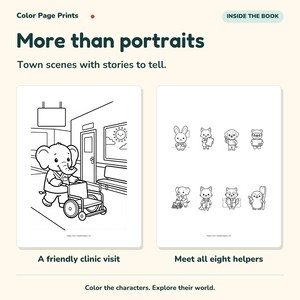 Hospital Helpers Coloring & Activity Book, Ages 3–5, Printable PDF imagen 3