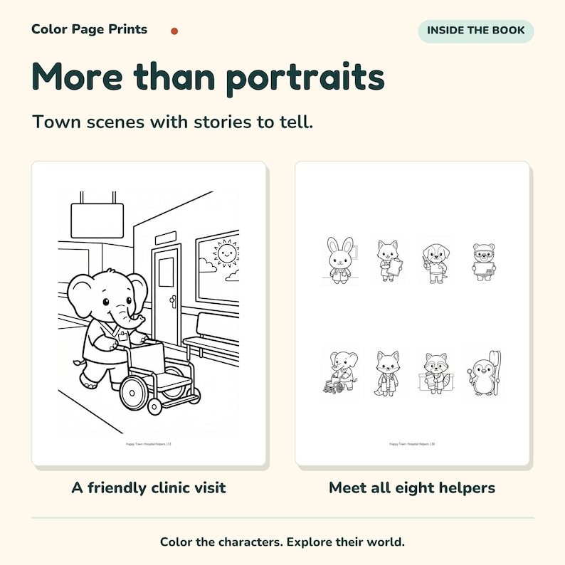 Hospital Helpers Coloring & Activity Book, Ages 3–5, Printable PDF imagen 3