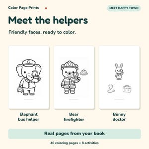 I-Spy Community Helpers Coloring & Activity Book, Ages 3–5, Printable PDF image 2