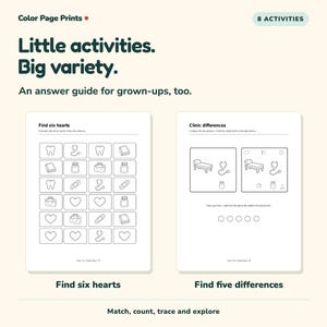 Hospital Helpers Coloring & Activity Book, Ages 3–5, Printable PDF imagen 4