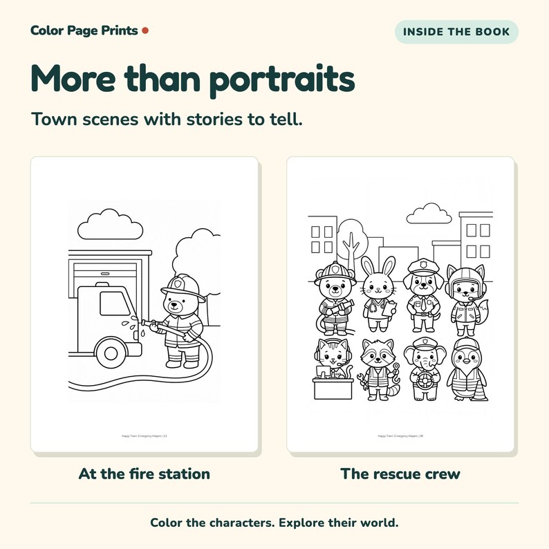 Emergency Helpers Coloring & Activity Book, Ages 3–5, Printable PDF image 3