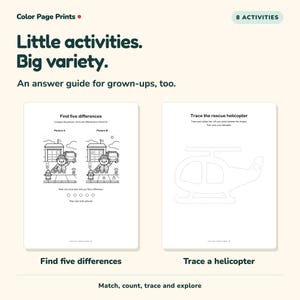 Emergency Helpers Coloring & Activity Book, Ages 3–5, Printable PDF image 4