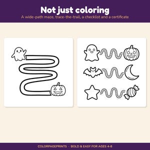 Halloween-Malbuch für Kinder von 4-8 Jahren, 44 druckbare, farbenfrohe und einfache Seiten Bild 8