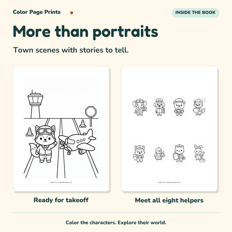 Transportation Helpers Coloring & Activity Book, Ages 3–5, Printable PDF image 3