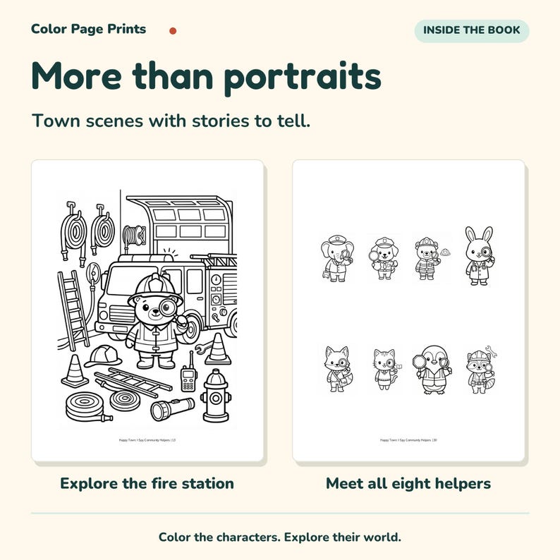 I-Spy Community Helpers Coloring & Activity Book, Ages 3–5, Printable PDF image 3