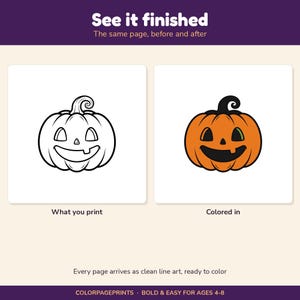 Halloween-Malbuch für Kinder von 4-8 Jahren, 44 druckbare, farbenfrohe und einfache Seiten Bild 5
