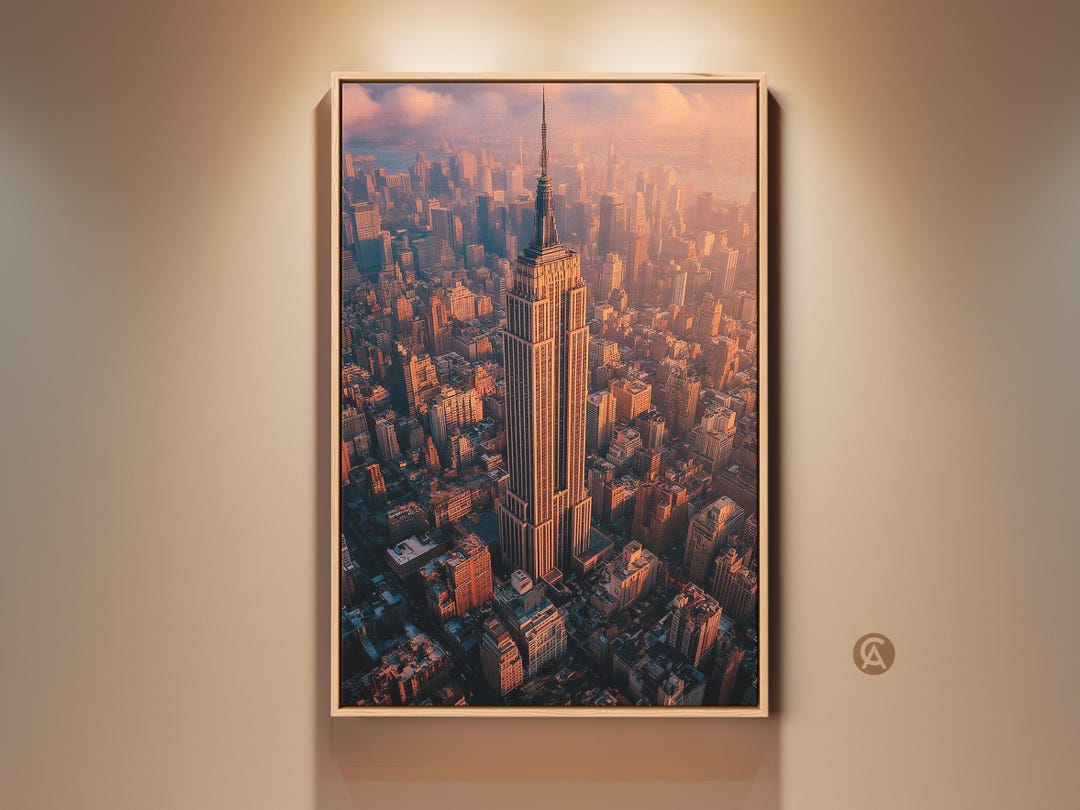 New York City Skyline Canvas Art Print, Empire State Building Aerial ...