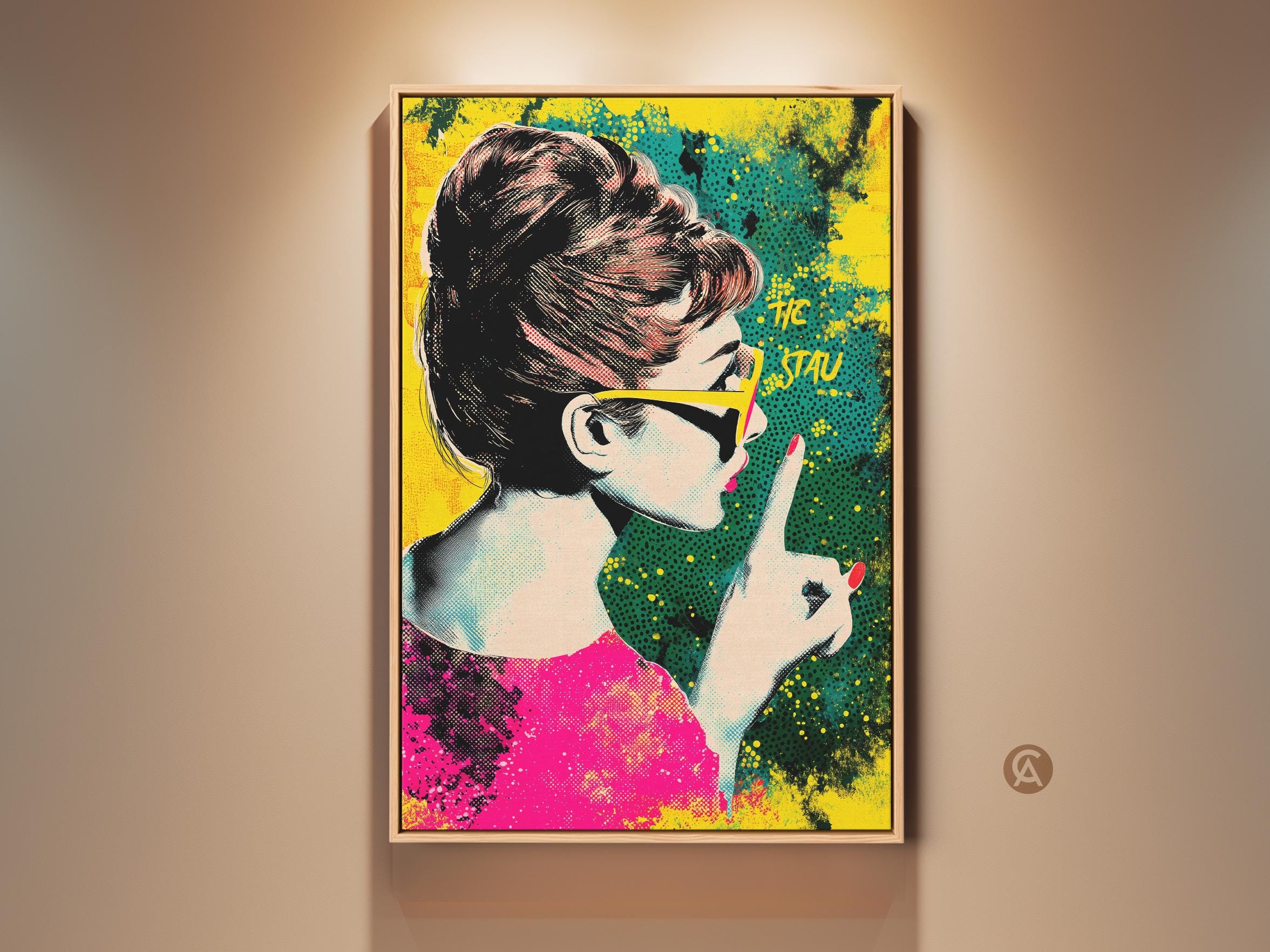 Audrey Hepburn Pop Art Canvas Print, Retro Sunglasses Wall Art