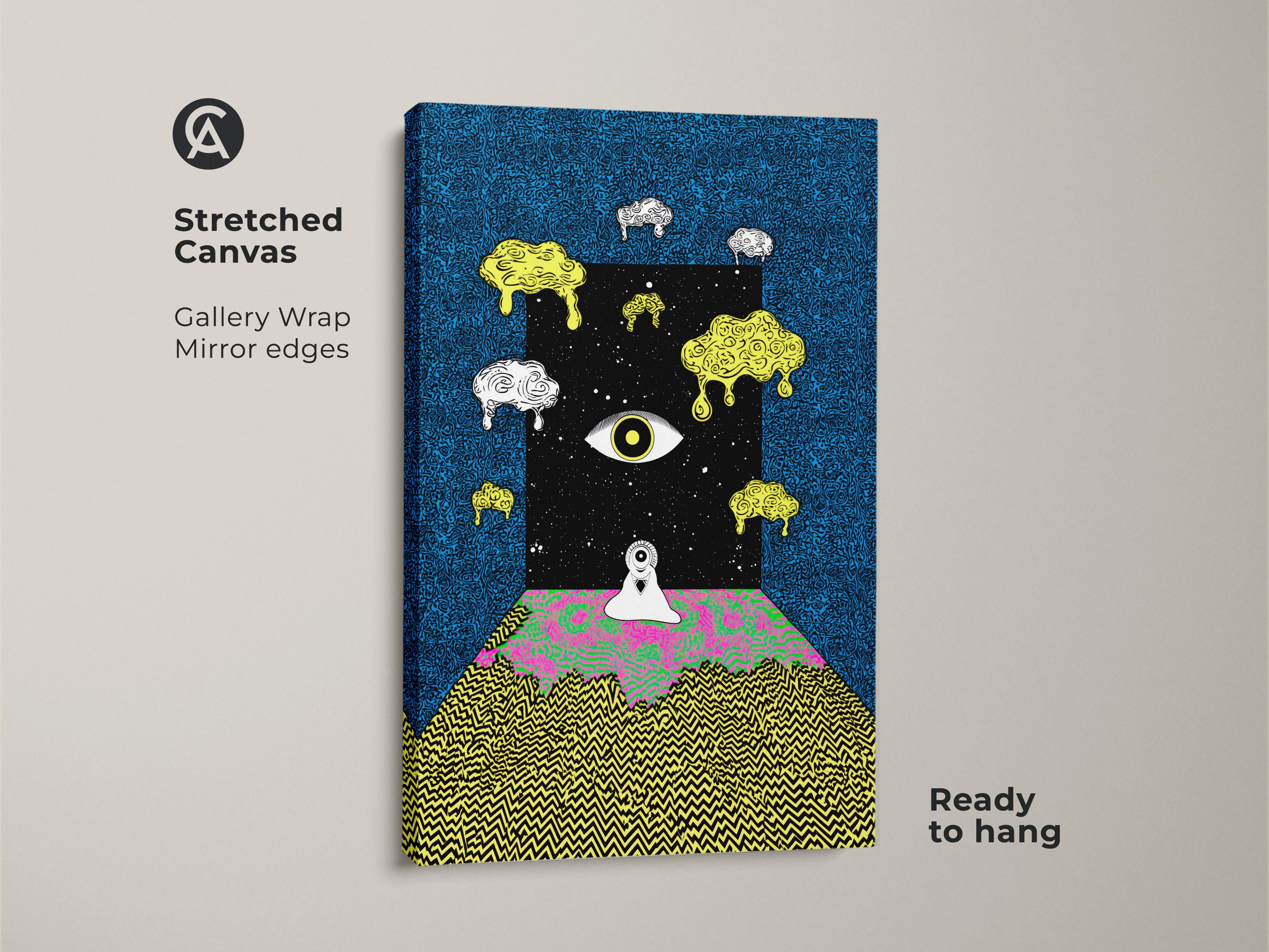Psychedelic Eye Wall Art Print, Surreal Abstract Canvas Art, Trippy ...