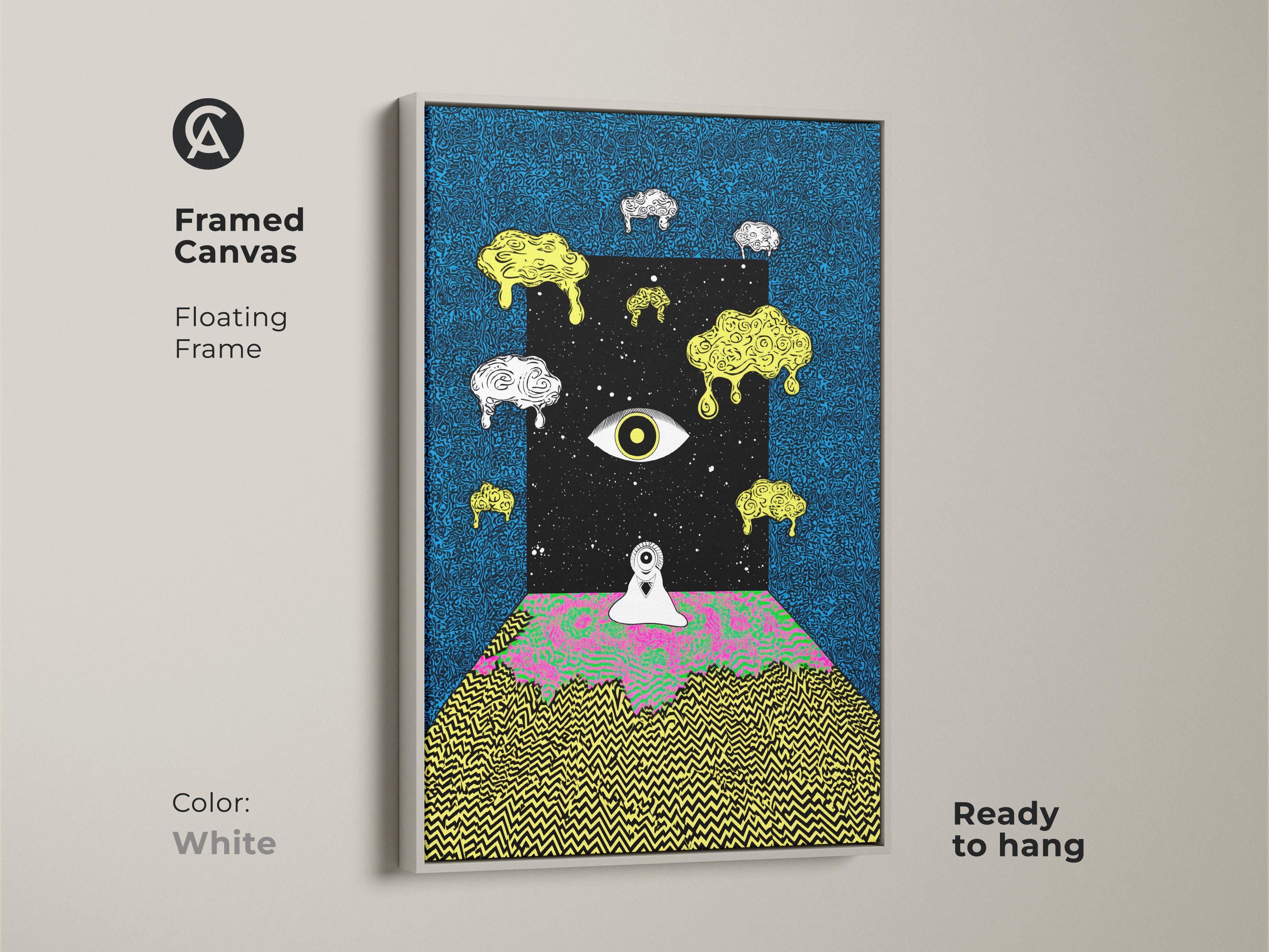 Psychedelic Eye Wall Art Print, Surreal Abstract Canvas Art, Trippy ...