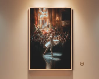 Ballerina Dancer Canvas Art Print, Classical Ballet Performance Wall Art, Elegant Bedroom Decor, Gift for Dancers, Contemporary Home Art