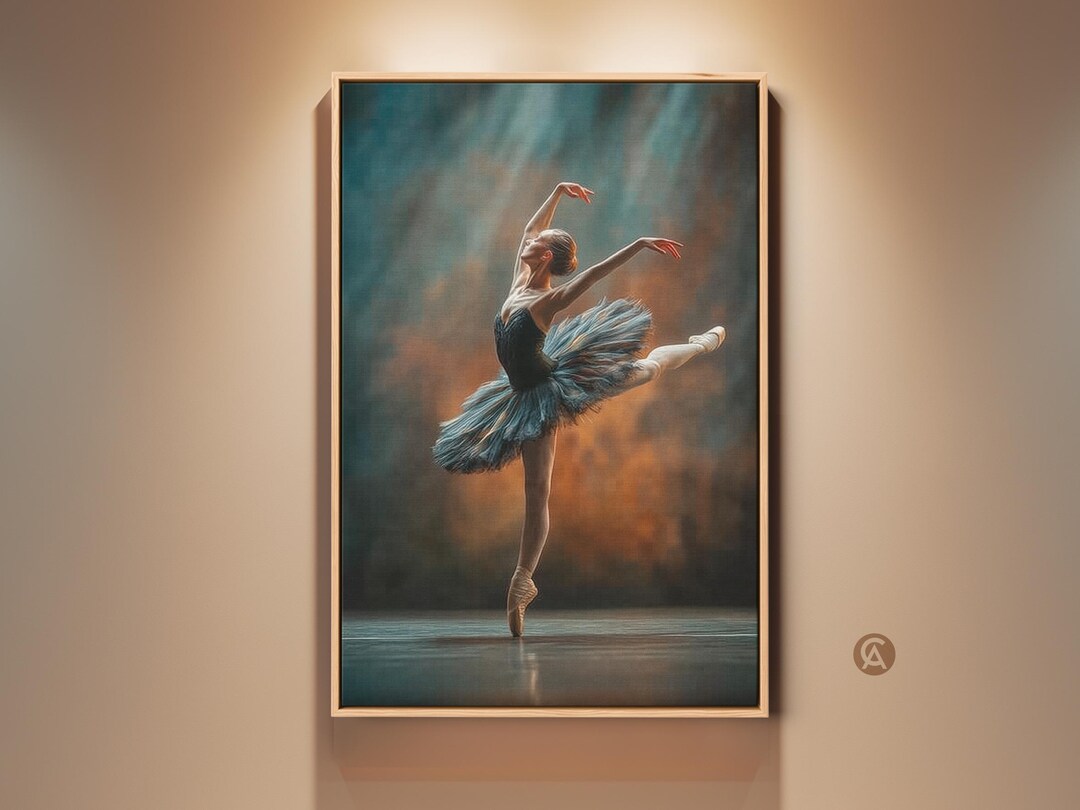 Ballerina Wall Art Print, Elegant Dancer Canvas Art, Contemporary ...