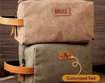Custom Engraved Groomsman Proposal Gift Dopp Kit, Leather Toiletry Bag for Men, Groomsmen Gift Box, Best Man Gift, Wedding Gift For Him