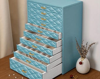 Large Jewelry Organizer Box, Travel Jewelry Storage Case, Wedding & Engagement Gift for Bride, Bridesmaid Proposal, Mother of Bride Gift