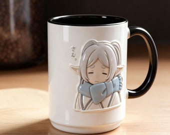 Mug Frieren Anime Mage 3D en relief, tasse à café fantastique, cadeau Otaku