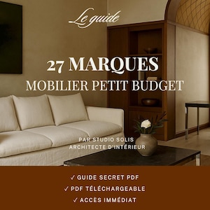 27 budget meubelmerken – PDF-gids voor interieurontwerp – Lijst met betaalbare meubelmerken – E-book over woondecoratie