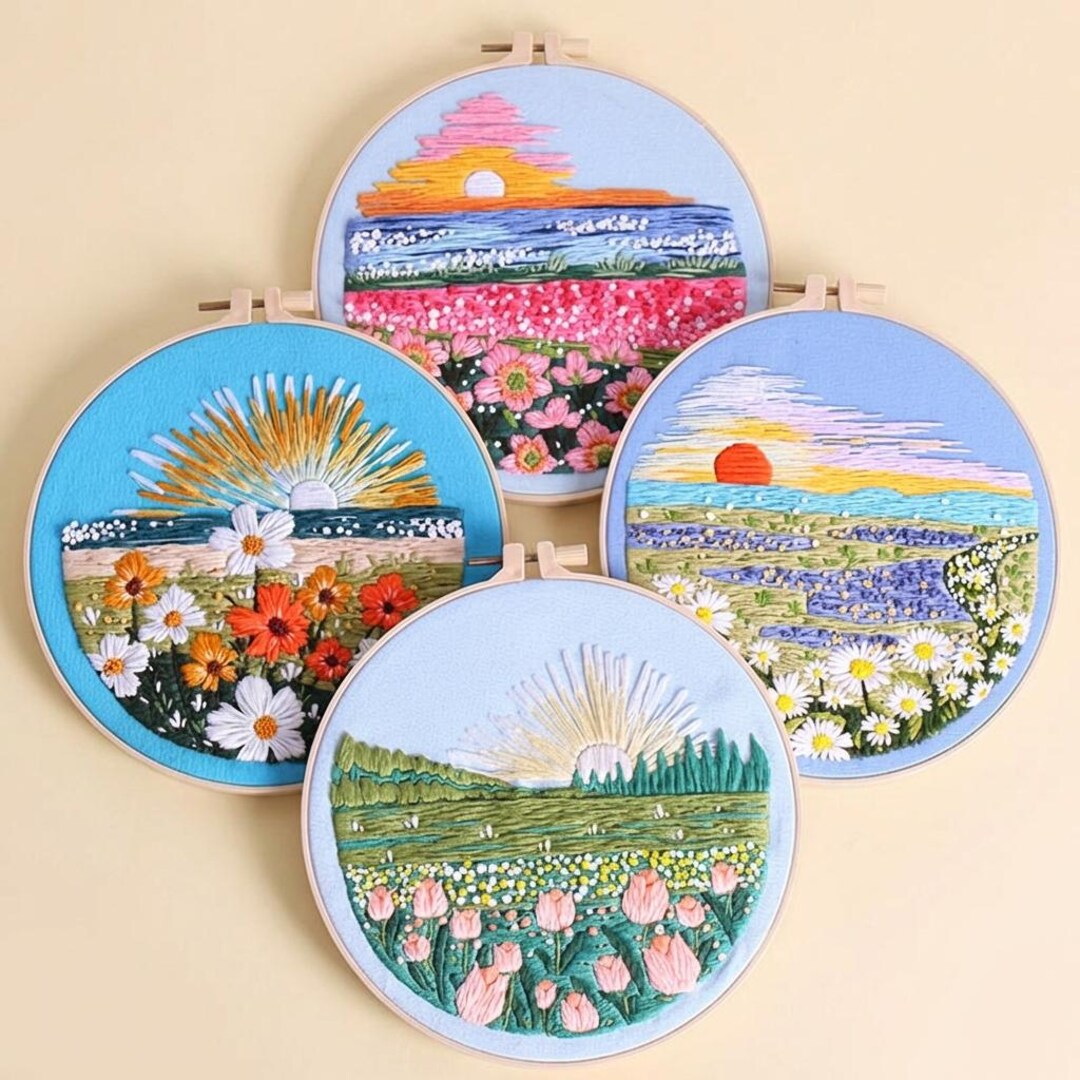 Landscape Embroidery Kit for Beginners – Wall Art DIY Craft - Etsy