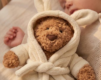 Jellycat Bartholomew Bear Bathrobe Outfit – Soft Comfort Toy Doll for Abebe, Perfect for Cuddles and Relaxation-Gift