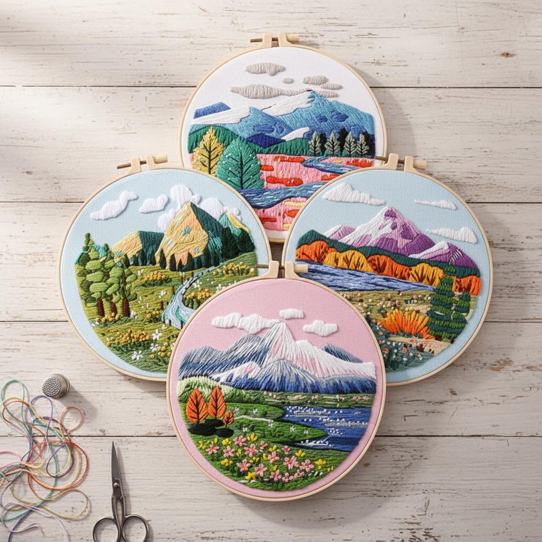Landscape Craft Kit Landscape Embroidery Kit, DIY Craft Set, Nature Home Decor, Creative ...