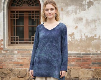 Linen women's shirt,plus size shirt,Daily wear shirt,long-sleeve shirt,textured linen,old money style linen shirt,Slouchy spring linen shirt