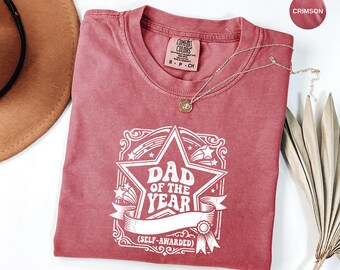 Dad of the Year badge T-shirt | Fathers Day funny tee, Comfort Colors