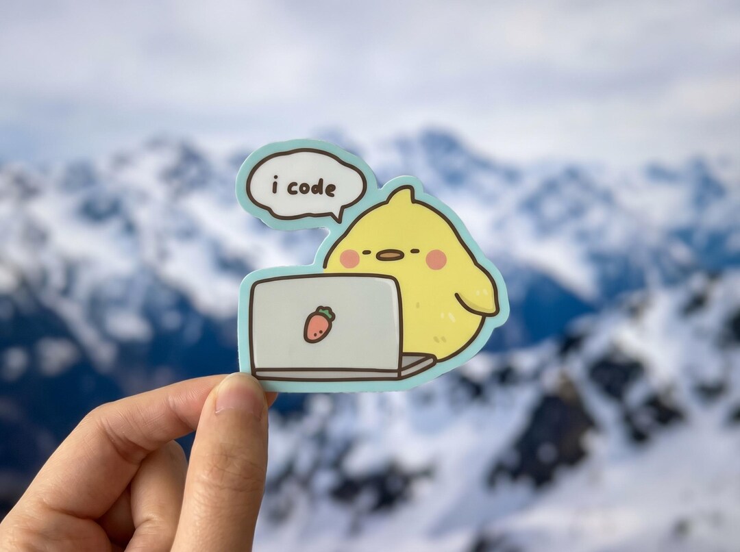 Cute Coding Chick Sticker, I Code Meme Vinyl Sticker, Programmer Laptop ...