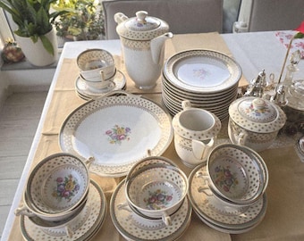 Vintage Raynaud & Co Limoges Coffee And Tea Service for 6 – French Porcelain