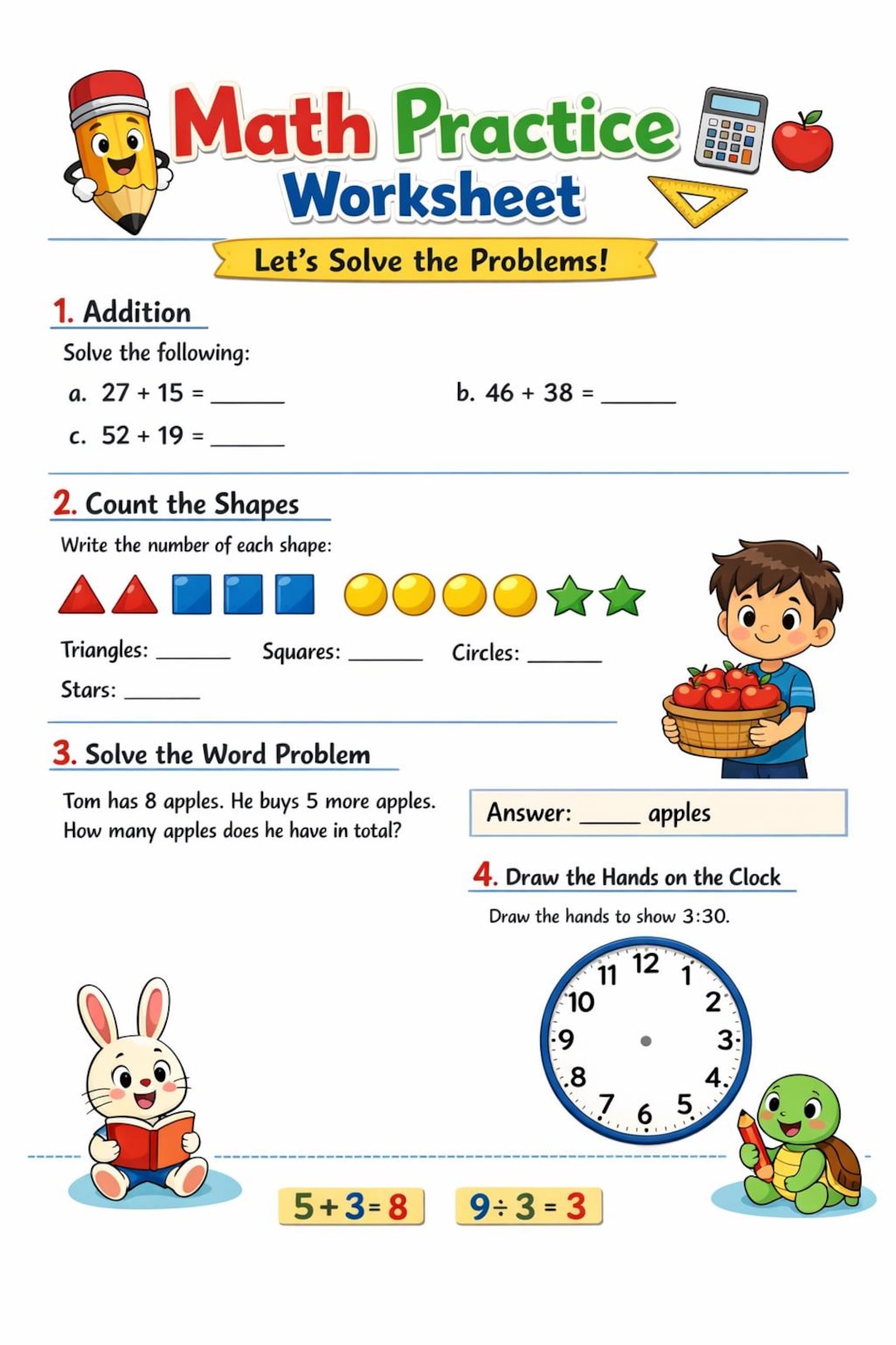 3rd Grade Math Worksheets Printable | 3-digit Addition and Subtraction ...