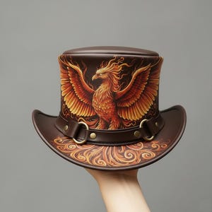 Handgjord läderhatt - Unisex fantasy och steampunk huvudbonad, steampunk cosplay
