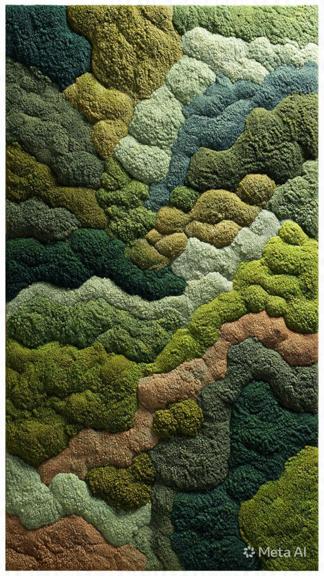 Organic Moss Landscape Tufted Rug – Textured Green Abstract Carpet ...