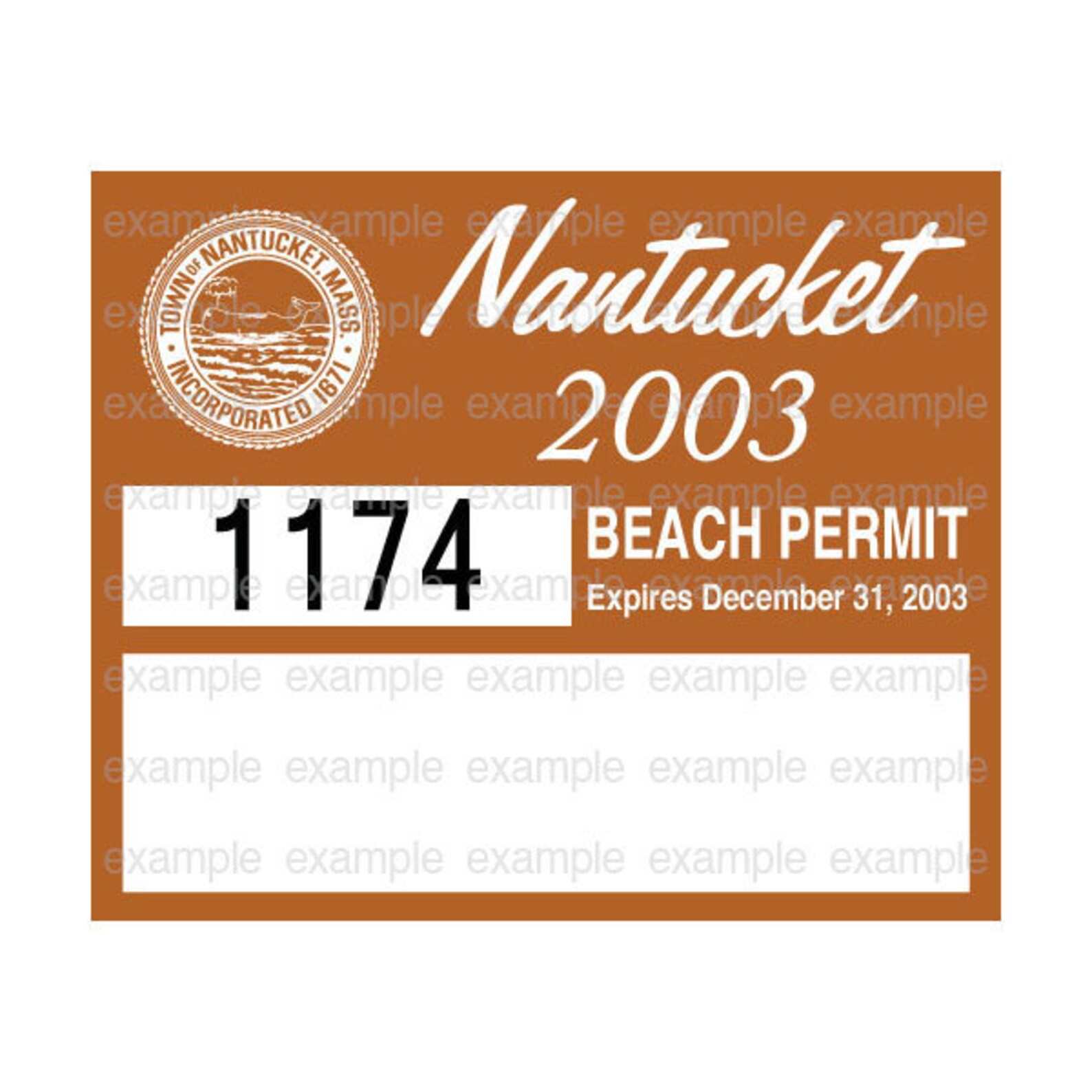 Nantucket Beach Permit Sticker Decal 2003 ACK Etsy