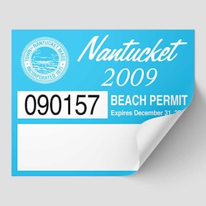 Nantucket Beach Permit Sticker Decal 2009 ACK