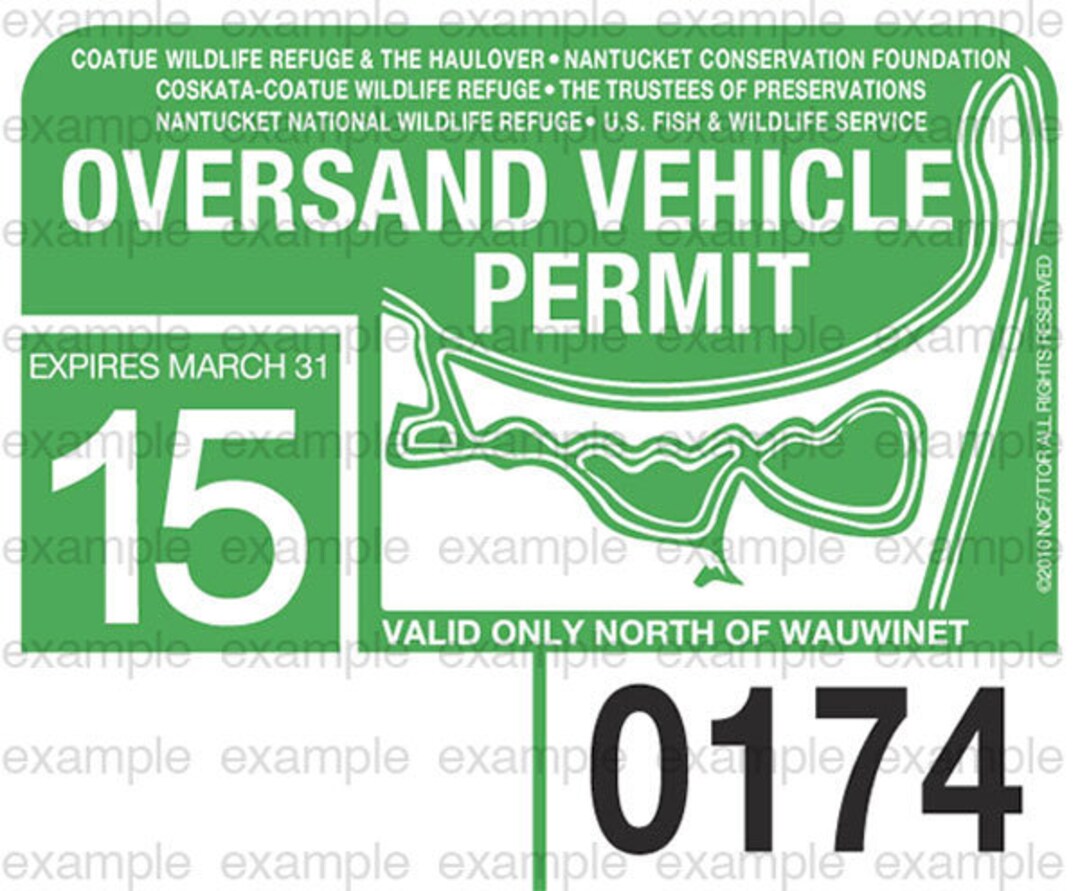 2015 Nantucket Oversand Vehicle Permit Sticker ACK Beach Permit Great
